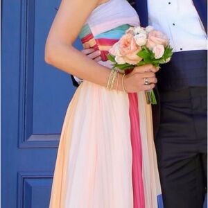 soolinen Multicolor Strapless Maxi Dress